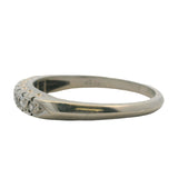 Vintage 1940s 14kt White Gold and 0.14ctw Diamond Line Wedding Band Ring Size 7