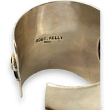 Robert T Kelly Navajo Native American 925 Sterling Silver and 62ct Amethyst Heavy Large Cuff Bracelet