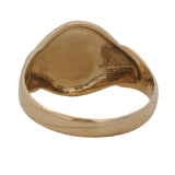 Vintage Larter & Sons 1949 Mid-Century Solid 14kt Yellow Gold 13mm Wide Blank Signet Ring Size 7