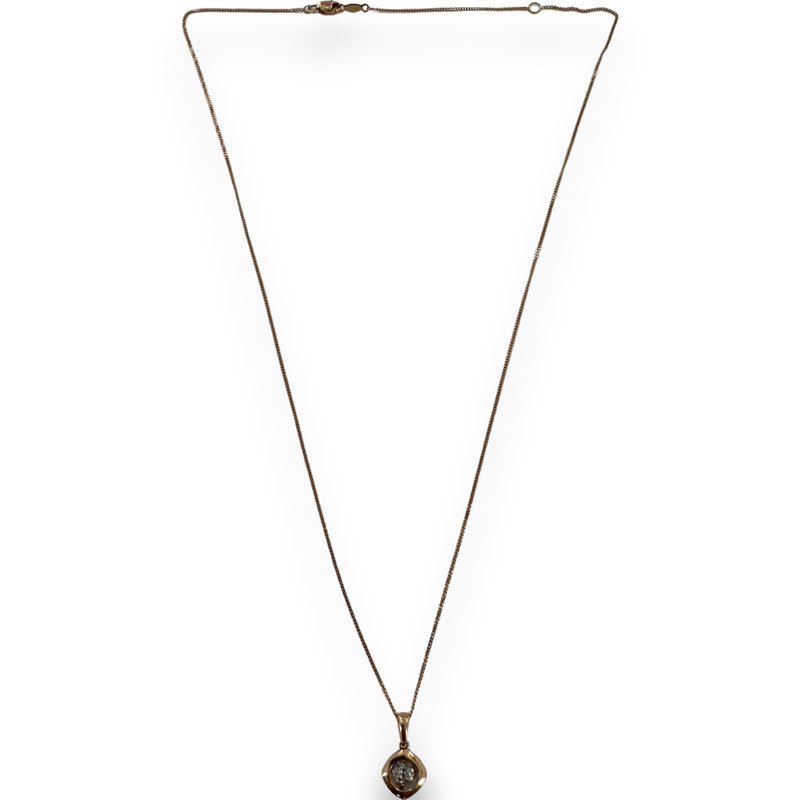 Zales Magnificence Collection 10kt Rose Gold Diamond Pendant with Sapphire Lens Magnifier on 16-18" Adjustable Chain