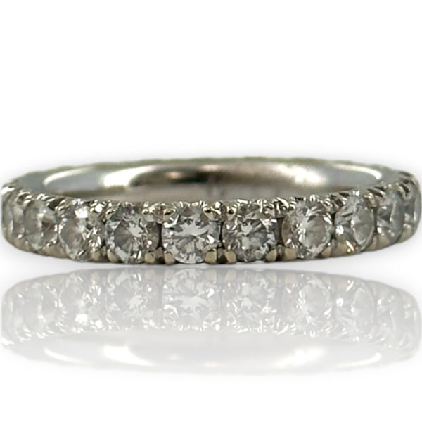 Round Brilliant Diamond 3mm Eternity Band Size 7 14kt Solid White Gold 1.92ctw Ring