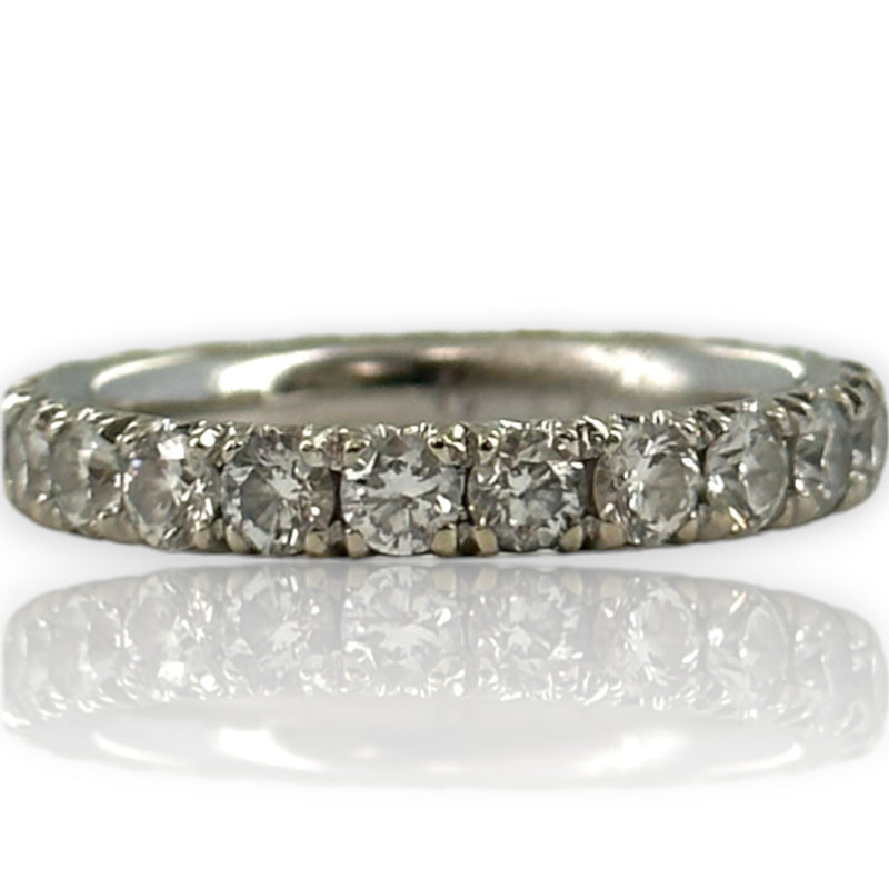 Round Brilliant Diamond 3mm Eternity Band Size 7 14kt Solid White Gold 1.92ctw Ring