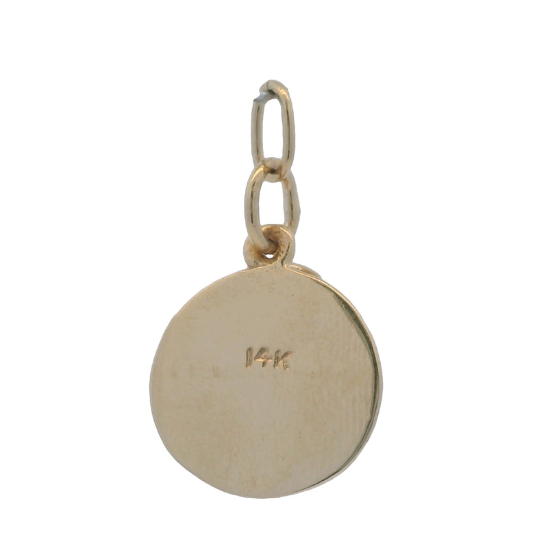 Small Vintage 14kt Yellow Gold and White Enamel Openable Birthday Cake and Candle Charm