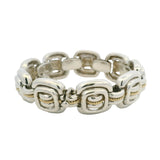 Vintage Tiffany & Co 925 Sterling 18k Yellow Gold Rope Square Link Bracelet 7.5"