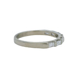 18kt White Gold Baguette 0.56ctw Diamond Half-Eternity Wedding Band Ring Size 6