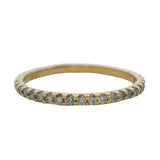 14kt Yellow Gold and CZ Cubic Zirconia Half-Eternity Stackable Band Ring Size 6.5