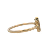 Pandora Solid 14kt Yellow Gold and Cubic Zirconia Lace Botanique Ring Size 7.5