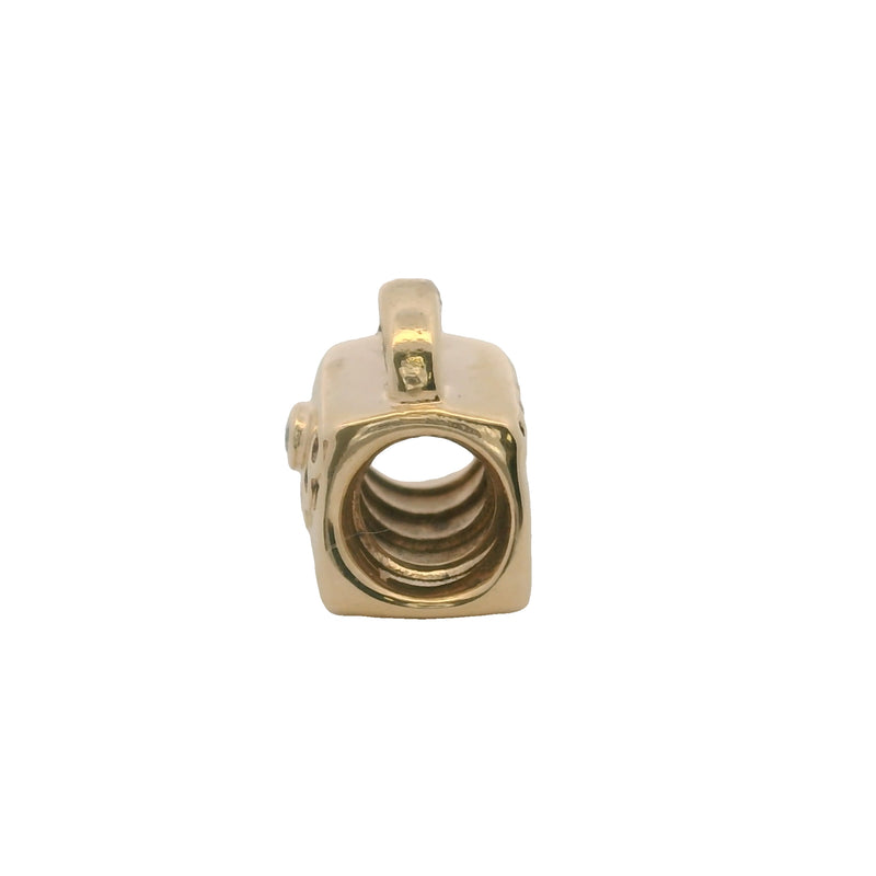 Charm deslizante para bolso de mano Pandora de oro macizo de 14 kt con un diamante.