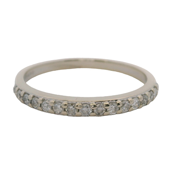 14kt White Gold and 0.24ctw Diamond 2.3mm Wedding Stackable Band Ring Size 6.75