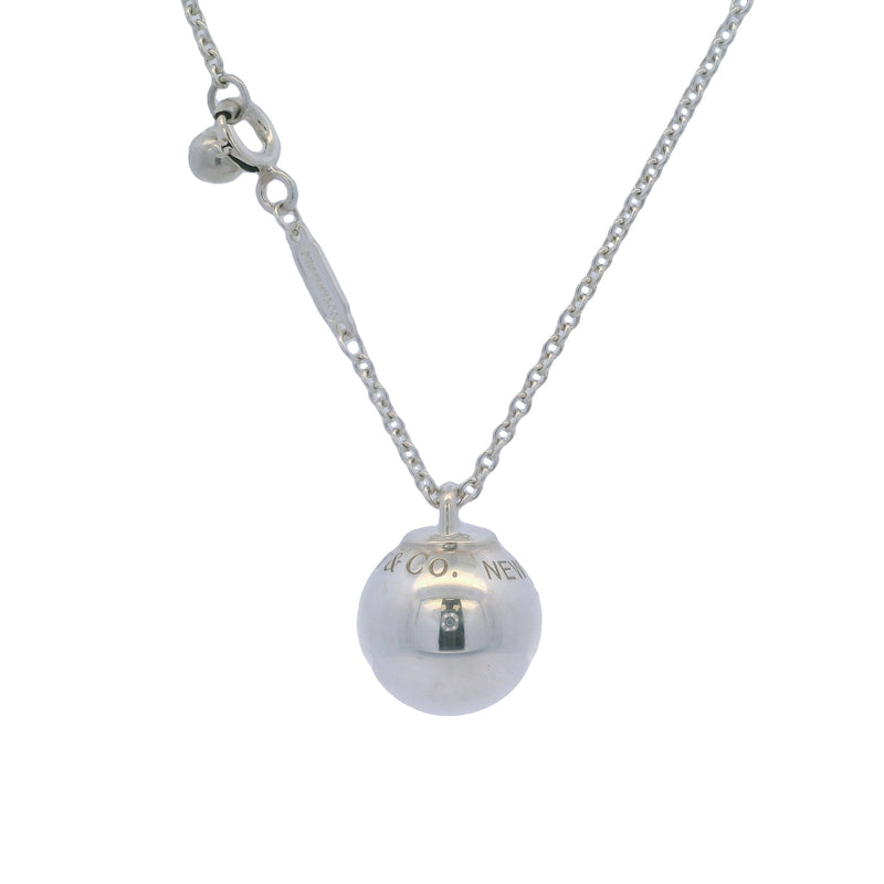Tiffany & Co HardWear Collection 925 Sterling Silver 12.75mm Ball Pendant on Adjustable 18-20" Chain