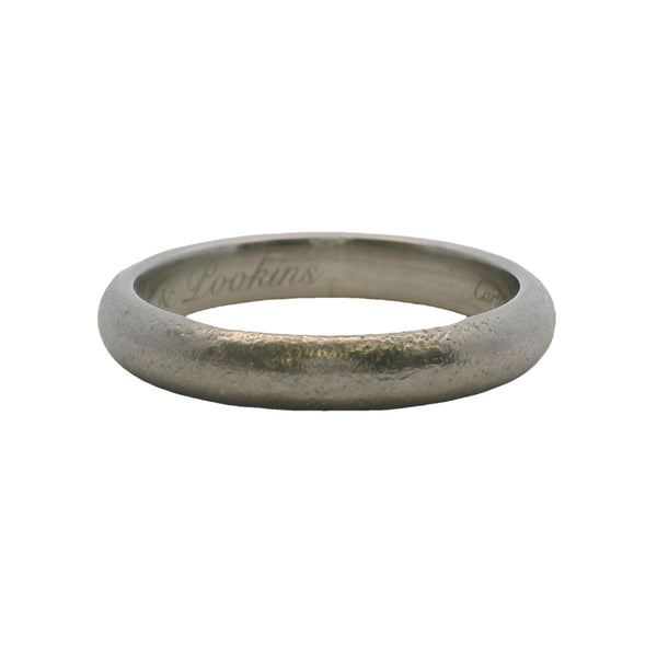 Anillo de bodas Cartier de 4 mm de platino macizo 1895 con textura punteada, talla 10,75