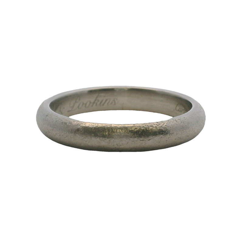 Anillo de bodas Cartier de 4 mm de platino macizo 1895 con textura punteada, talla 10,75