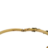 Antique Late Victorian Art Nouveau 14kt Yellow Gold and Cabochon Opal Rope Bangle Bracelet 6.5"