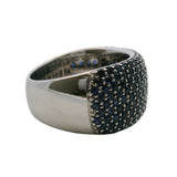 EFFY Jewelry 11.2mm Wide 14kt White Gold and Sapphire Cluster Band Size 7