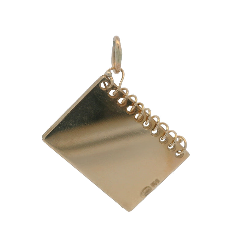 14kt Yellow Gold United States of America Passport Open Engravable Notebook Charm