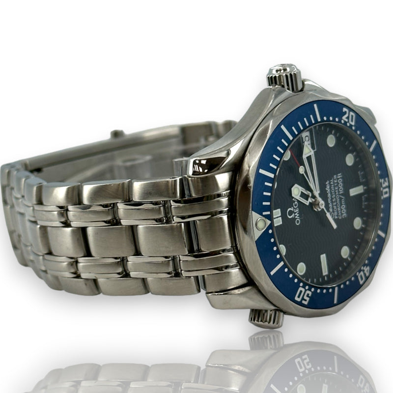 Omega Seamaster Midsize 36mm 168.1622 Wave Blue Dial Watch