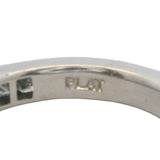 Solid Platinum and Princess Cut Diamond Channel Set 3.3mm Wedding Stackable Band Ring Size 6.5