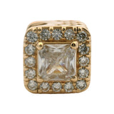 Pandora Solid 14kt Yellow Gold and CZ Square Sparkle Bead Spacer Halo Charm