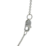 Solid 14kt White Gold 16" Chain Necklace with 0.84ctw Lab Diamond Cluster Pendant