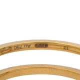 Gucci Italian Retired Solid 18kt Yellow Gold and Diamond GG Running Logo Ring Size 6