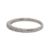 Solid 14kt White Gold and Diamond 2mm Stackable Wedding Ring Size 5