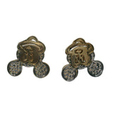 14kt Two-Tone Mickey Mouse Cartoon 13mm Stud Earrings