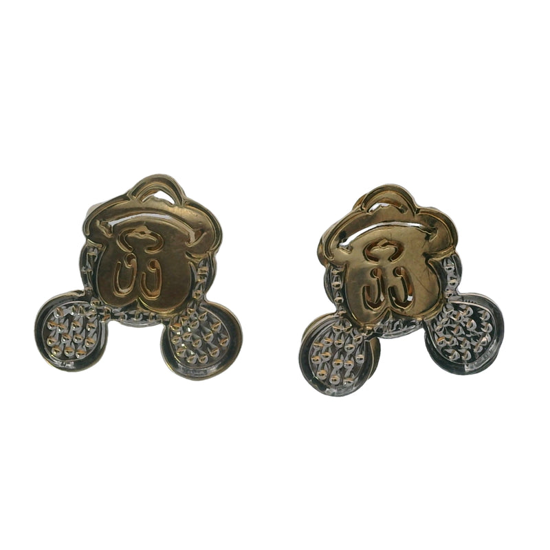 14kt Two-Tone Mickey Mouse Cartoon 13mm Stud Earrings