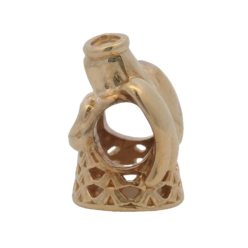 Charm de pulsera Pandora con espaciador calado de Ángel de la Gracia en oro amarillo macizo de 14 kt