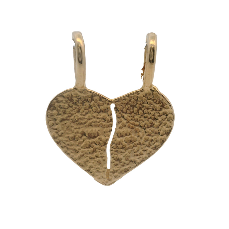 Solid 14kt Yellow Gold Double Bail Sweet Heart Love Necklace Pendant