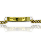 Penny Preville Designer Solid Heavy 18kt Yellow Gold Curb Link ID Engravable Bracelet with Milgrain Detail 7.25" Length