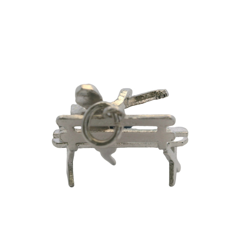 Vintage 925 Sterling Silver and Colored Enamel Guitar Player Musician Charm