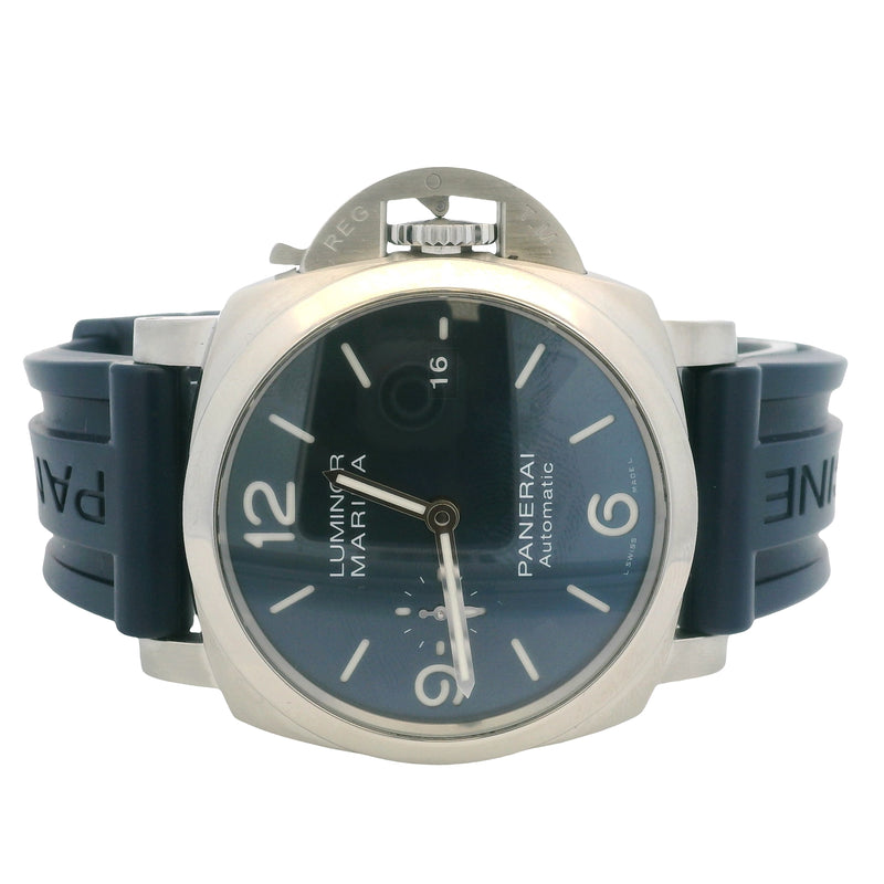 Panerai Luminor Marina PAM03313 2022 Blue Dial Steel Watch 44mm Box & Papers
