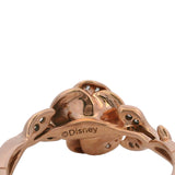 Enchanted Disney Solid 10k Rose Gold Belle Diamond Rose Ring Size 7.5