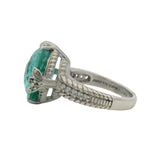 Judith Ripka 925 Sterling Silver Large Lab Spinel and CZ Cocktail Statement Ring