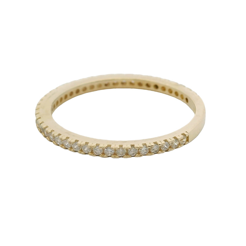 14kt Yellow Gold and CZ Cubic Zirconia 3/4 Eternity Stackable Band Ring