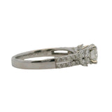 EFFY Solid 14kt White Gold 0.77ct Diamond Engagement Ring with Leaf Detail Size 7