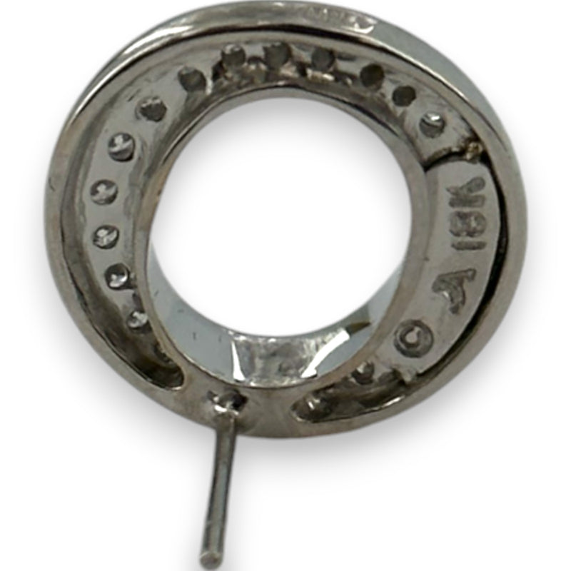John Atencio Limited Edition Endearment Collection 18kt White Gold and Diamond Circle "O" Stud Earrings