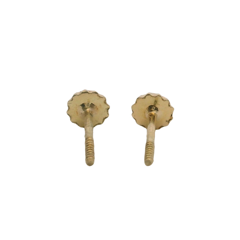 Yellow Gold 4mm Faceted Stud Star Style 14kt 585 Earrings