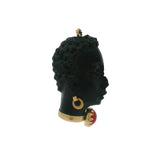 Vintage Corletto Italian 18kt Yellow Gold Wooden Blackamoor Head Pendant with Coral Necklace