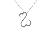 Jane Seymour 14k 585 Open Diamond Heart Solid White 585 Gold Chain Necklace 16"