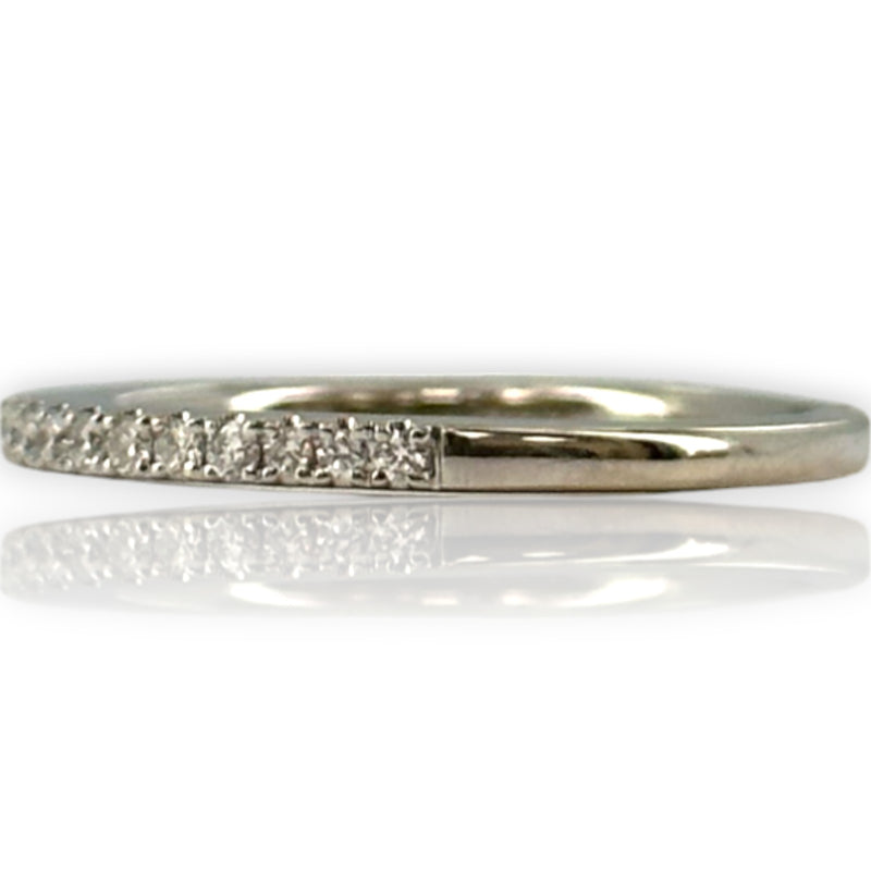 Vera Wang Love Collection Solid 14kt White Gold and 1/4ctw Diamond Half Eternity Band Ring Size 6.75