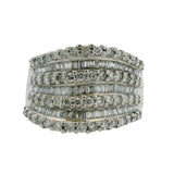EFFY Classique Retired Solid 14kt White Gold and 1.50ctw Stacked Diamond Ring Size 9