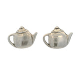 Solid 925 Sterling Silver Teapot 15mm Wide Stud Earrings