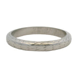 Antique c1927 Solid Platinum Wheat Pattern Wedding Band Stackable Ring Size 4.25