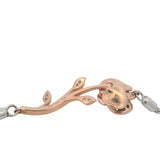 Enchanted Disney Belle 925 Sterling Silver 10k Rose Gold and Diamond Bolo Adjustable Bracelet