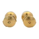 Vintage Mecan Solid 18kt Yellow Gold and 6.7mm AAA Akoya Pearl Secure Stud Earrings