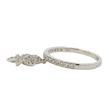 Djula Solid 18kt White Gold and 0.24ctw Diamond Star of David Dangle Pinky Ring Size 2.5