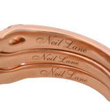 Neil Lane Solid 14kt Rose Gold Pear Cut Morganite and Diamond 3-Ring Wedding Stack Size 6.75