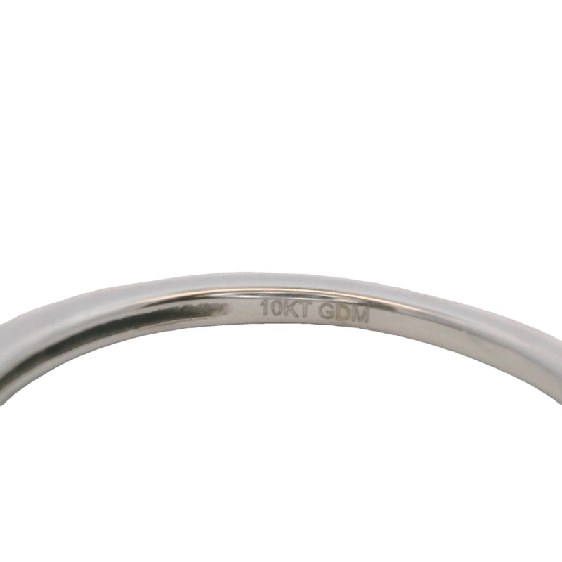 10kt White Gold and Diamond Thin Dainty 1.6mm Stackable Wedding Band Ring Size 7