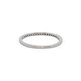 Solid 10kt White Gold and Diamond 1.5mm Thin Wedding Stackable Band Ring Size 6.75